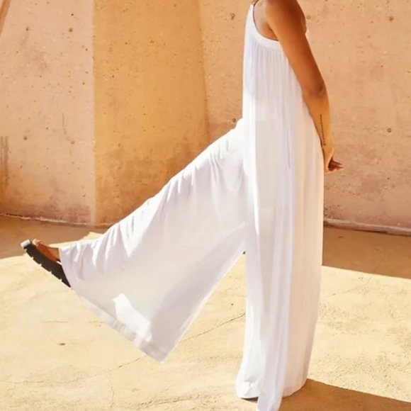 Free People Pants - NWT Free People Beach White One shoulder Jumper